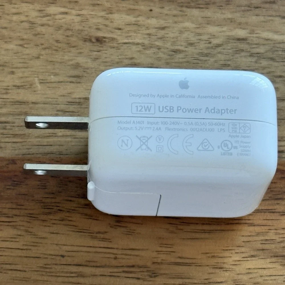 OEM Genuine Apple 12W 2.4A Power Adapter USB Charger For iPhone iPad iPod A1401